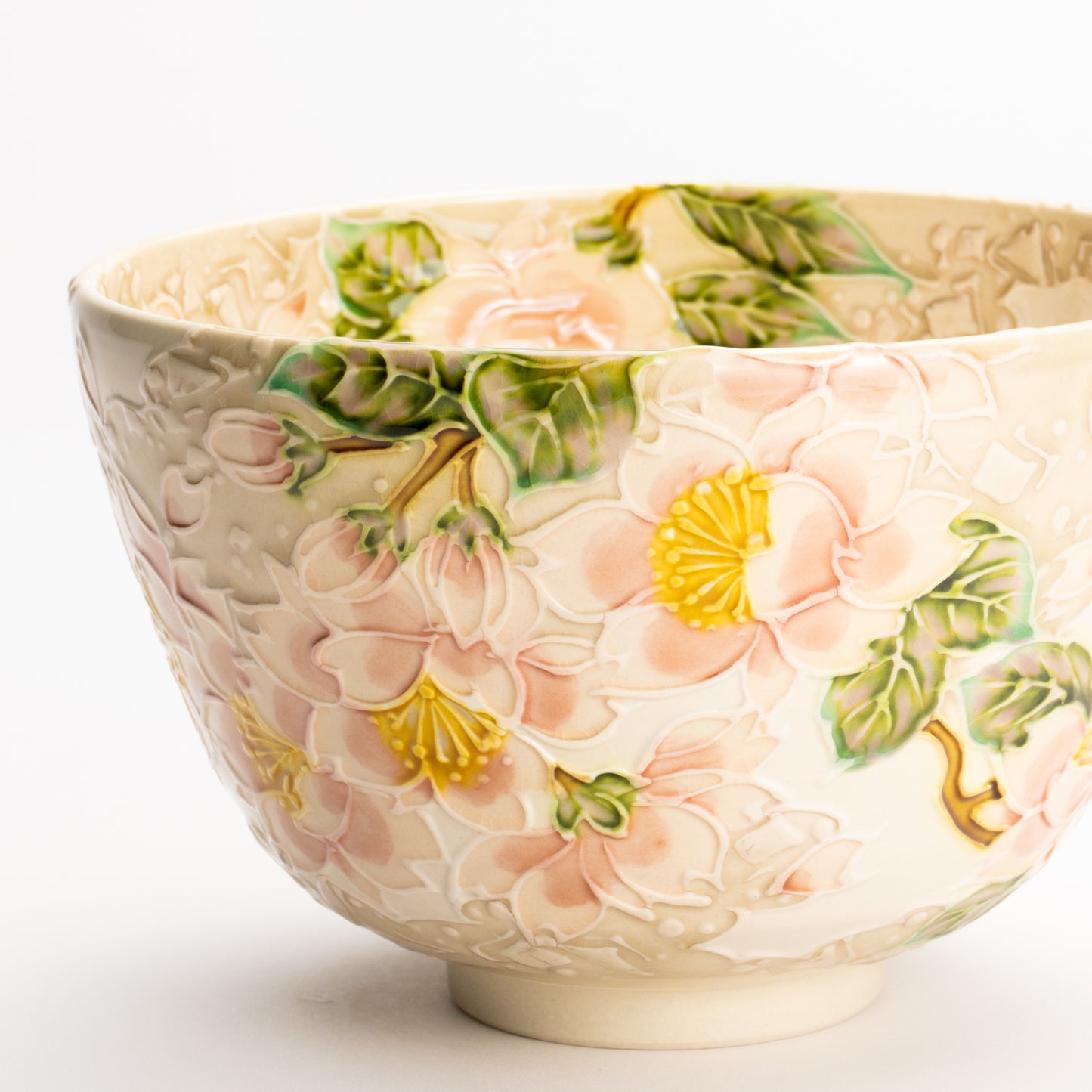 抹茶碗　白鳳交趾"桜に雲"　一如 KOTOPOTTER