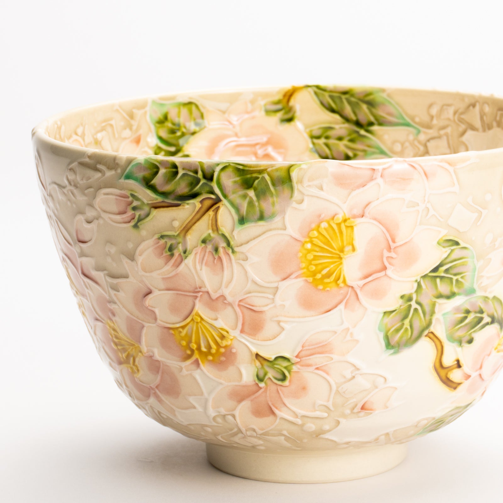 抹茶碗　白鳳交趾"桜に雲"　一如 KOTOPOTTER