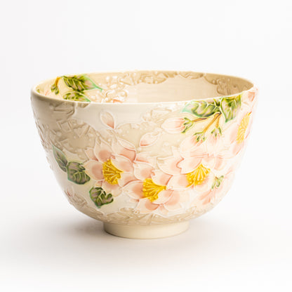 抹茶碗　白鳳交趾"桜に雲"　一如 KOTOPOTTER