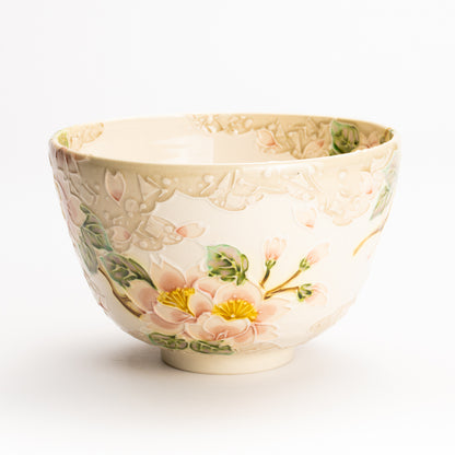 抹茶碗　白鳳交趾"桜に雲"　一如 KOTOPOTTER