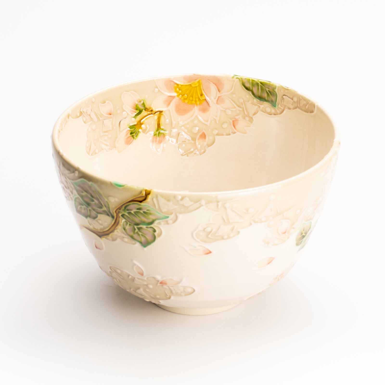 抹茶碗　白鳳交趾"桜に雲"　一如 KOTOPOTTER