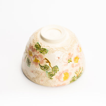 抹茶碗　白鳳交趾"桜に雲"　一如 KOTOPOTTER