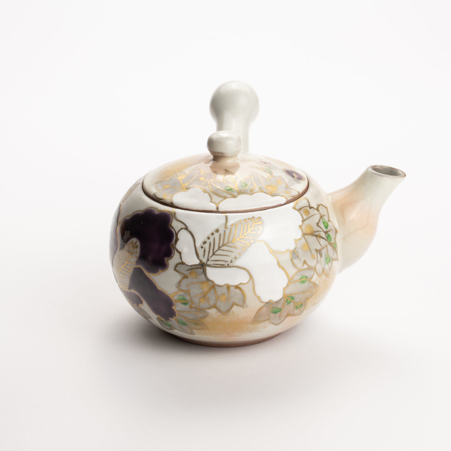 【清水焼】急須　紫白芙蓉　忠敏窯 KOTOPOTTER