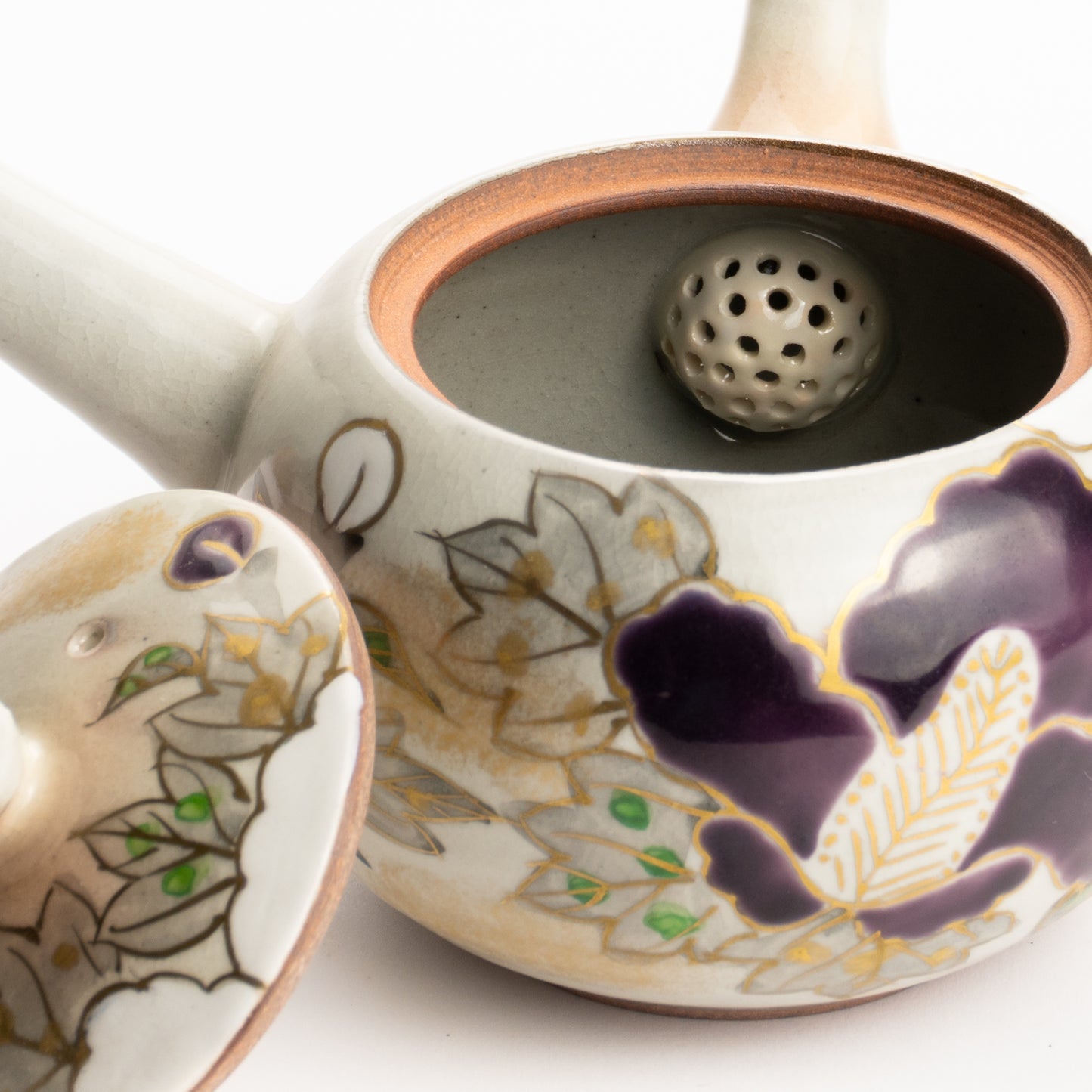 【清水焼】急須　紫白芙蓉　忠敏窯 KOTOPOTTER