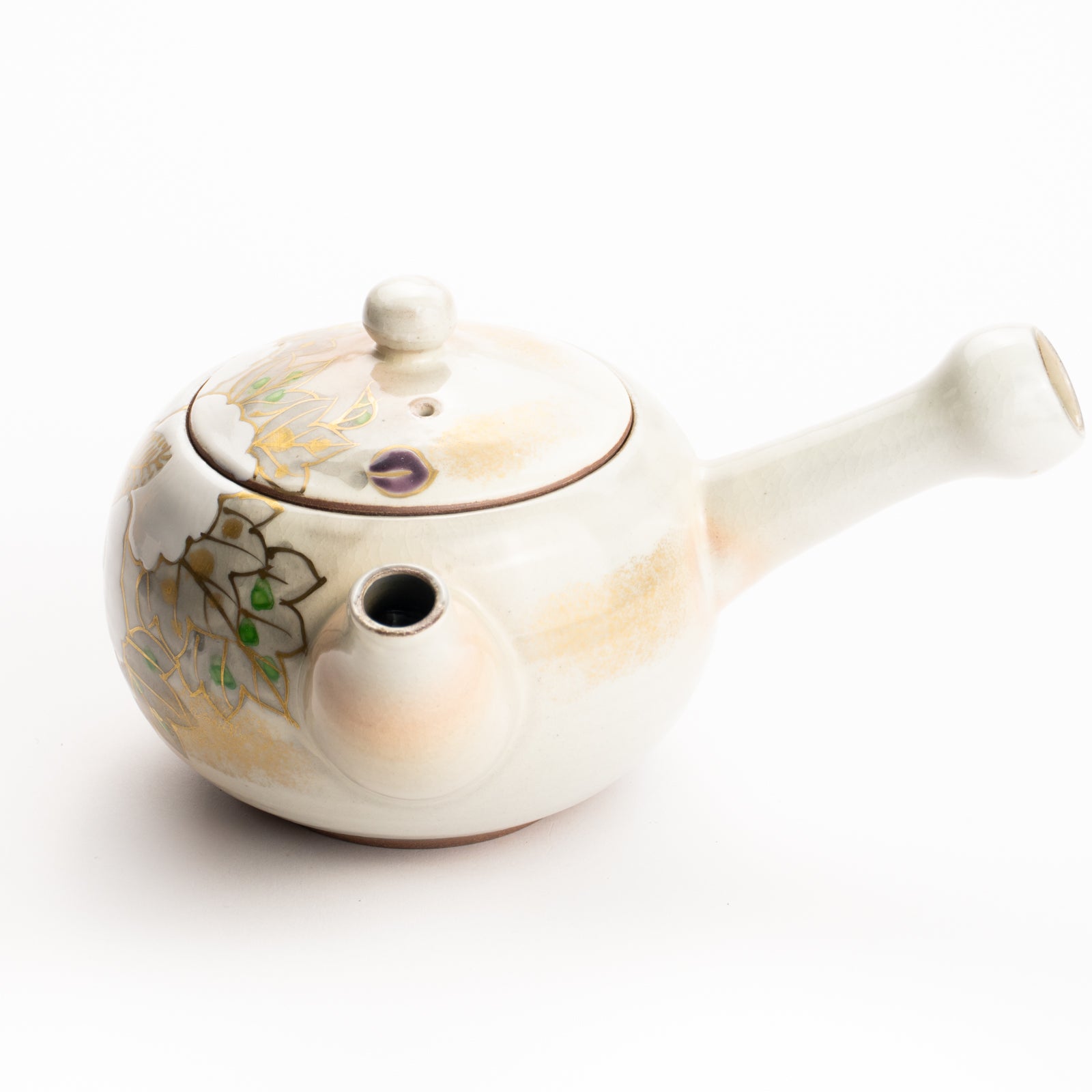 【清水焼】急須　紫白芙蓉　忠敏窯 KOTOPOTTER