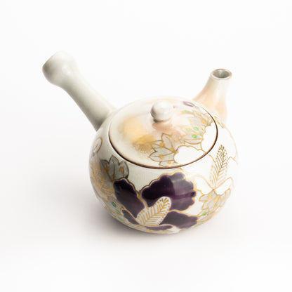 【清水焼】急須　紫白芙蓉　忠敏窯 KOTOPOTTER