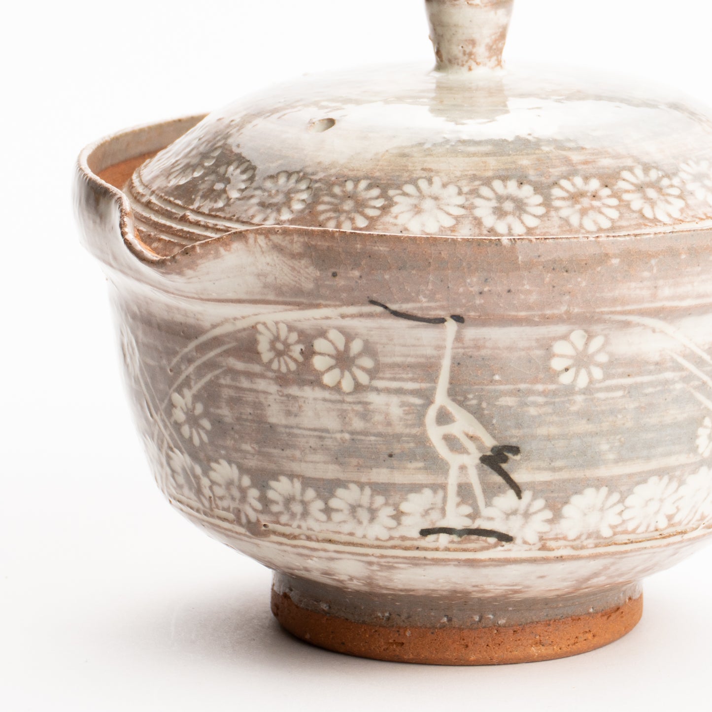 【清水焼】宝瓶急須　三島立鶴　忠敏窯 KOTOPOTTER