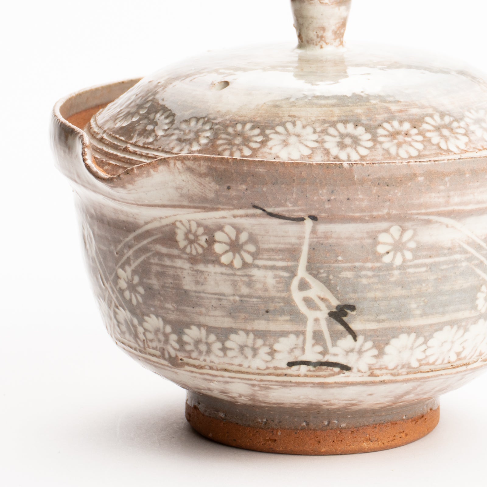 【清水焼】宝瓶急須　三島立鶴　忠敏窯 KOTOPOTTER