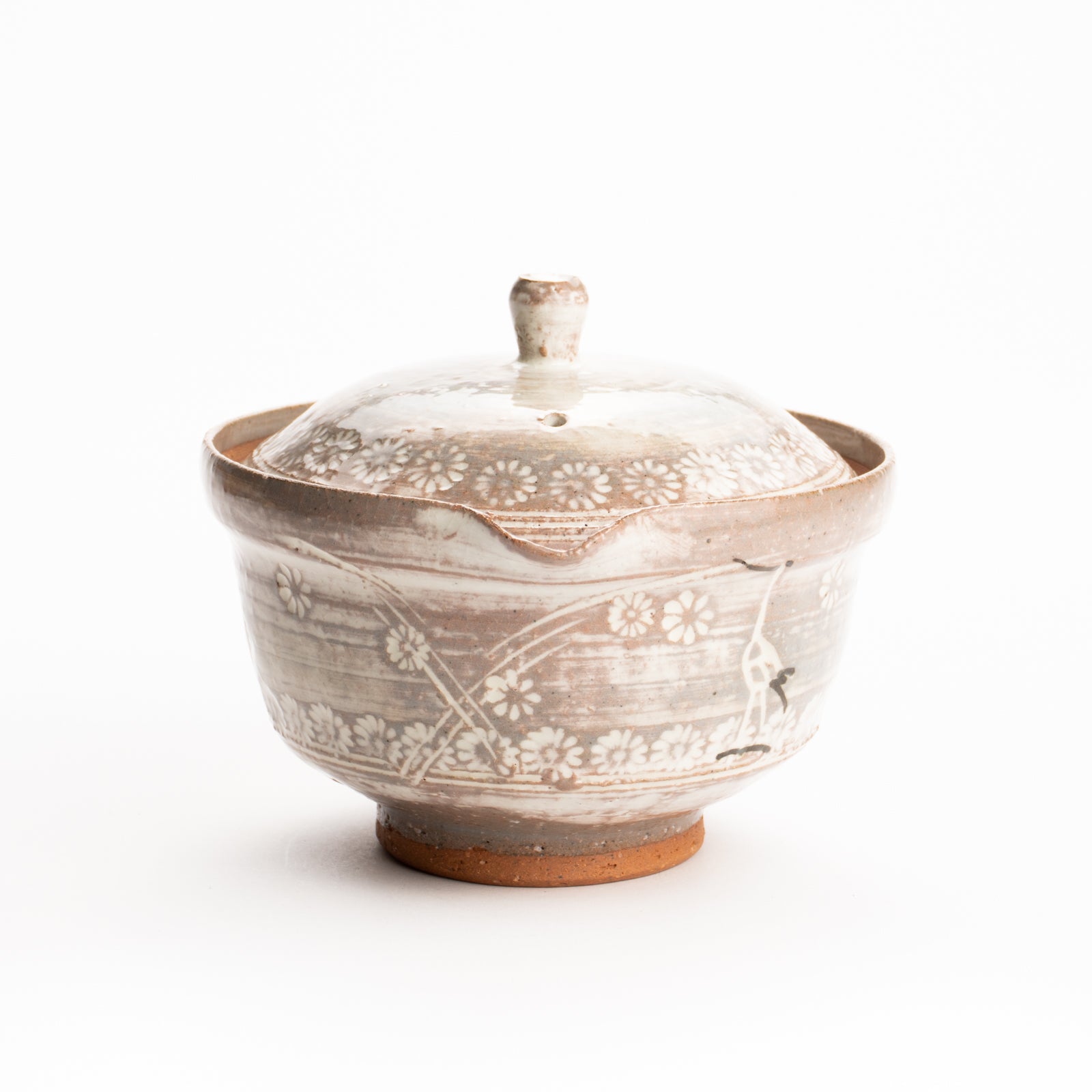 【清水焼】宝瓶急須　三島立鶴　忠敏窯 KOTOPOTTER