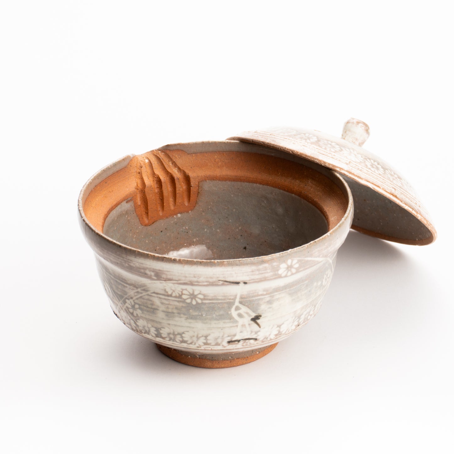 【清水焼】宝瓶急須　三島立鶴　忠敏窯 KOTOPOTTER