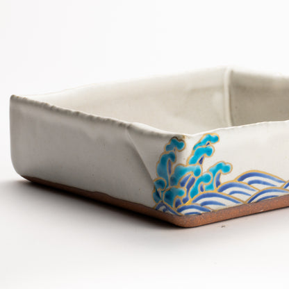 【清水焼】箱皿　色絵金彩"鯛"　伊藤典哲 KOTOPOTTER