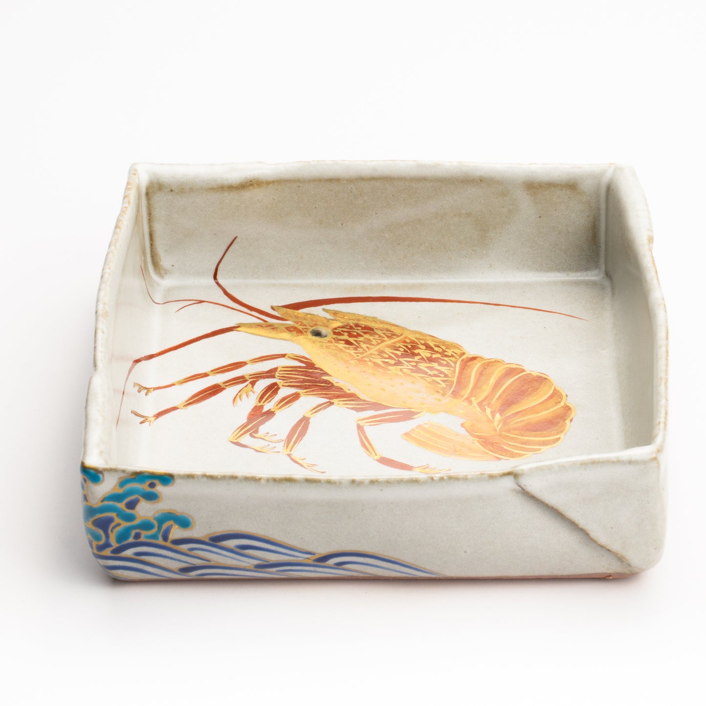 【清水焼】箱皿　色絵金彩"伊勢海老"　伊藤典哲 KOTOPOTTER