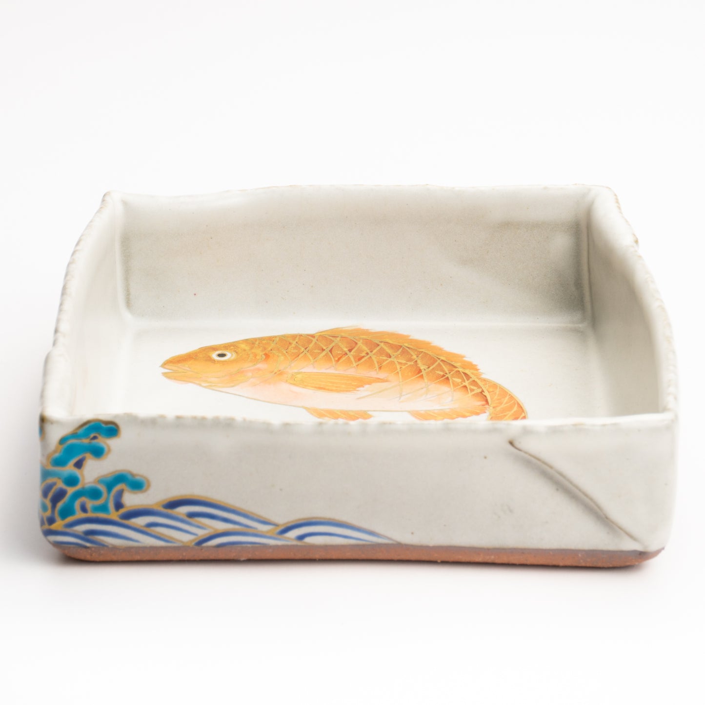 【清水焼】箱皿　色絵金彩"鯛"　伊藤典哲 KOTOPOTTER