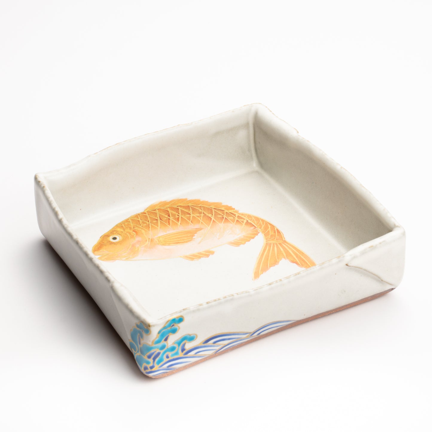 【清水焼】箱皿　色絵金彩"鯛"　伊藤典哲 KOTOPOTTER