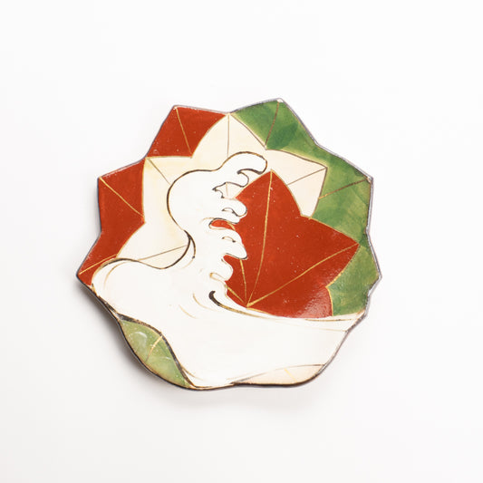【清水焼】銘々皿　乾山写竜田川 A　俊山窯 KOTOPOTTER