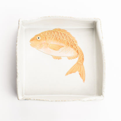 【清水焼】箱皿　色絵金彩"鯛"　伊藤典哲 KOTOPOTTER