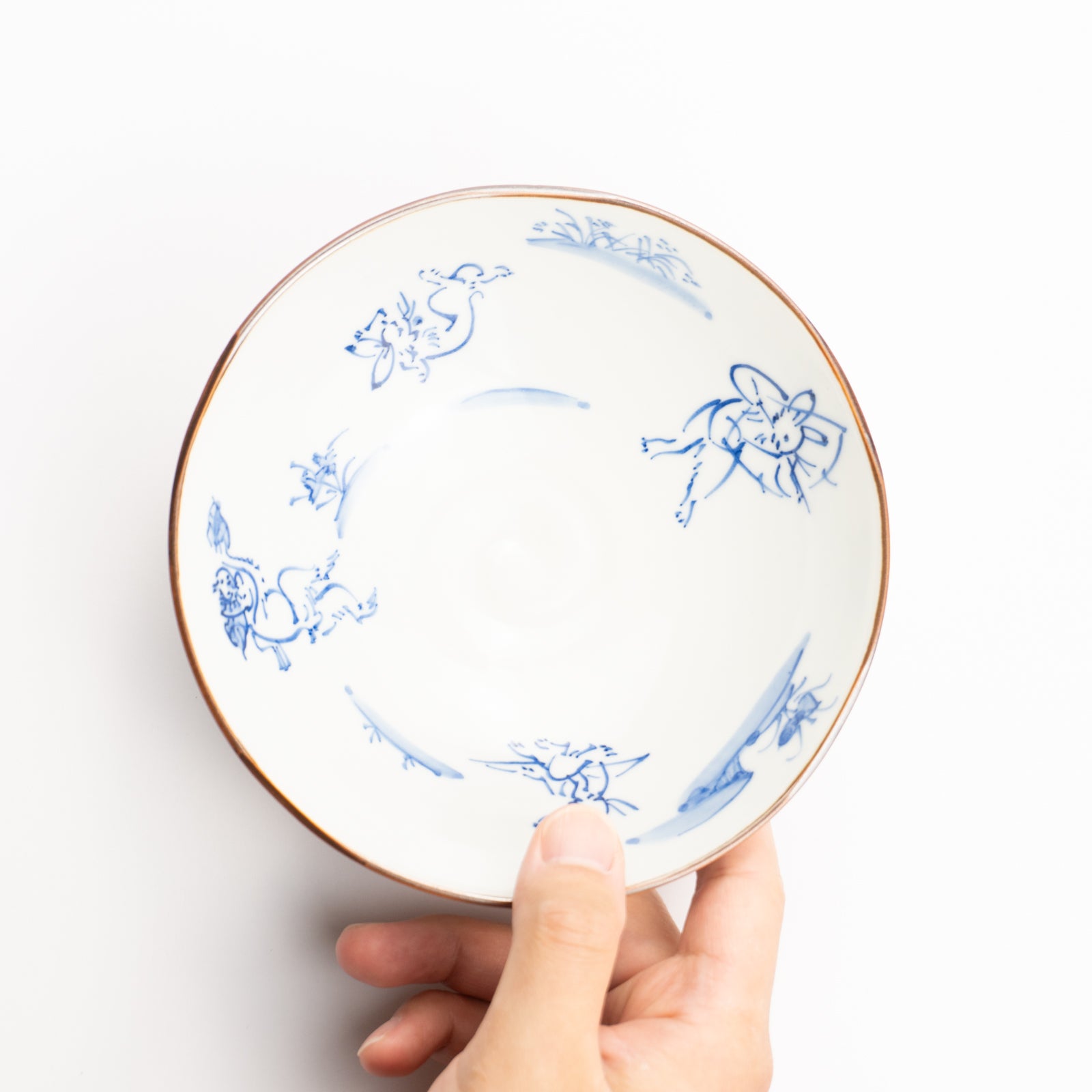 【清水焼】平鉢　鳥獣戯画　岩華窯 KOTOPOTTER