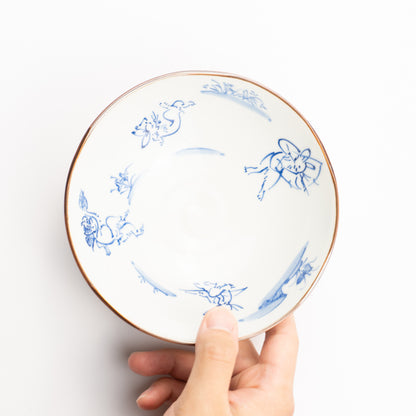 【清水焼】平鉢　鳥獣戯画　岩華窯 KOTOPOTTER