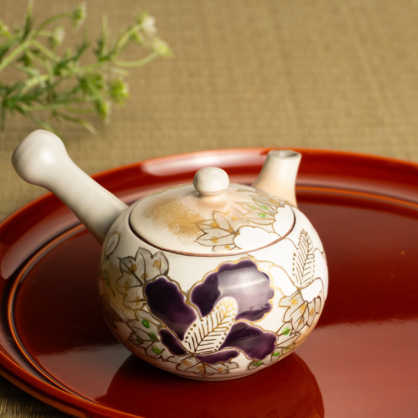 【清水焼】急須　紫白芙蓉　忠敏窯 KOTOPOTTER