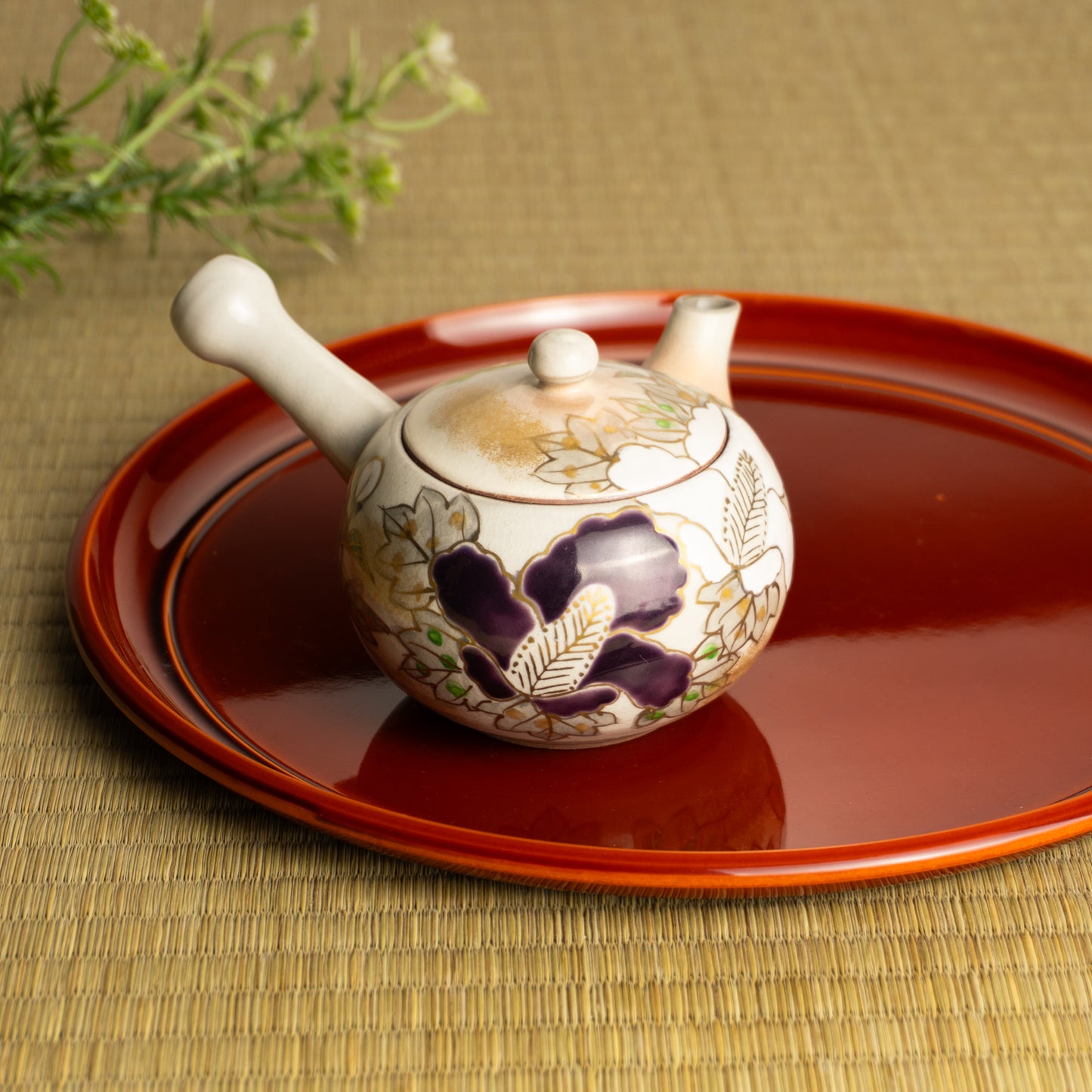 【清水焼】急須　紫白芙蓉　忠敏窯 KOTOPOTTER