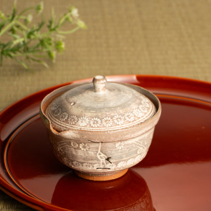 【清水焼】宝瓶急須　三島立鶴　忠敏窯 KOTOPOTTER