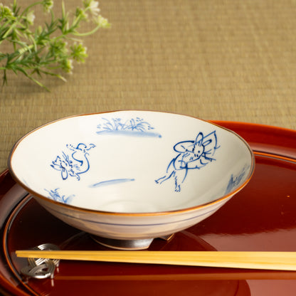 【清水焼】平鉢　鳥獣戯画　岩華窯 KOTOPOTTER