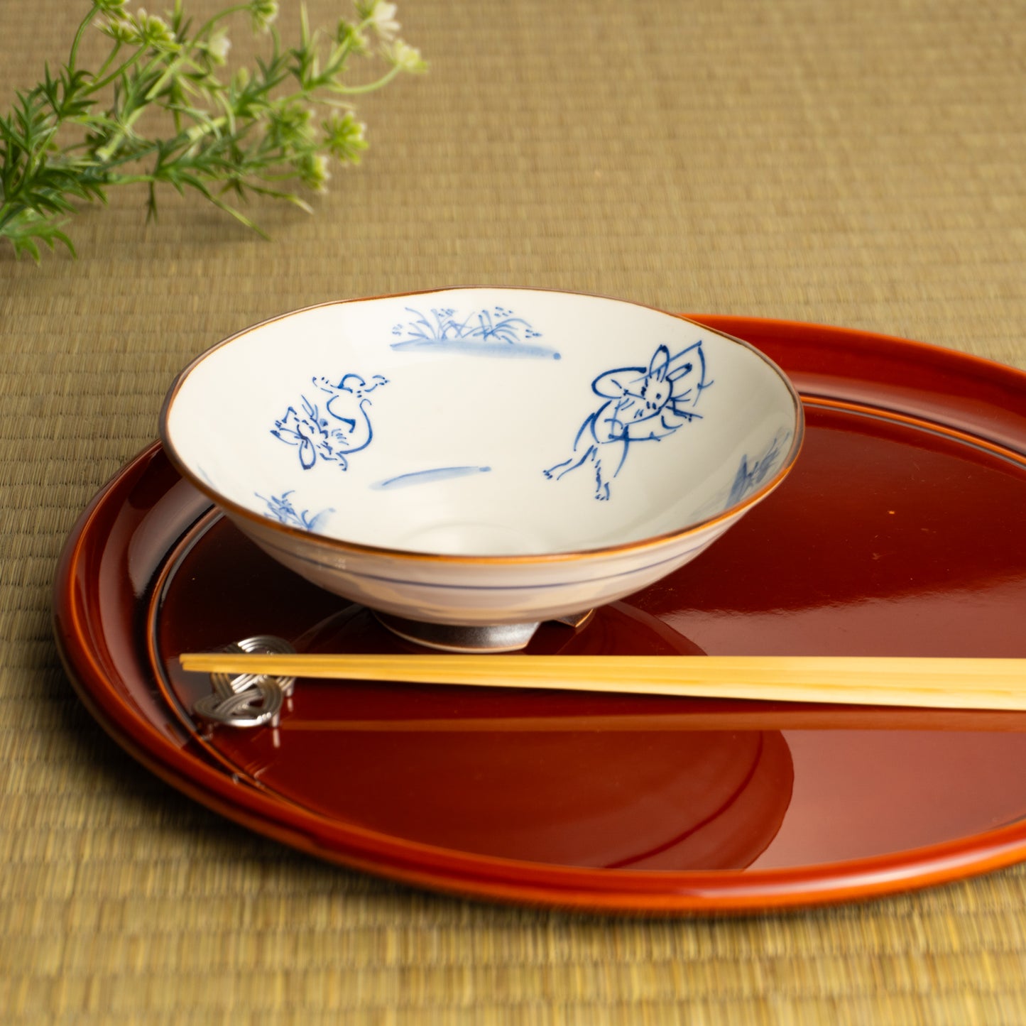 【清水焼】平鉢　鳥獣戯画　岩華窯 KOTOPOTTER