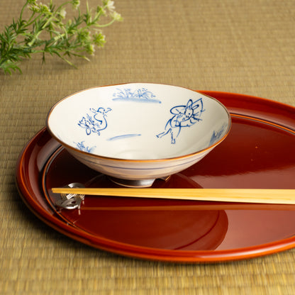 【清水焼】平鉢　鳥獣戯画　岩華窯 KOTOPOTTER