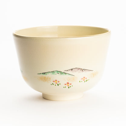 抹茶碗　旭に駿馬と富士　陶楽 KOTOPOTTER