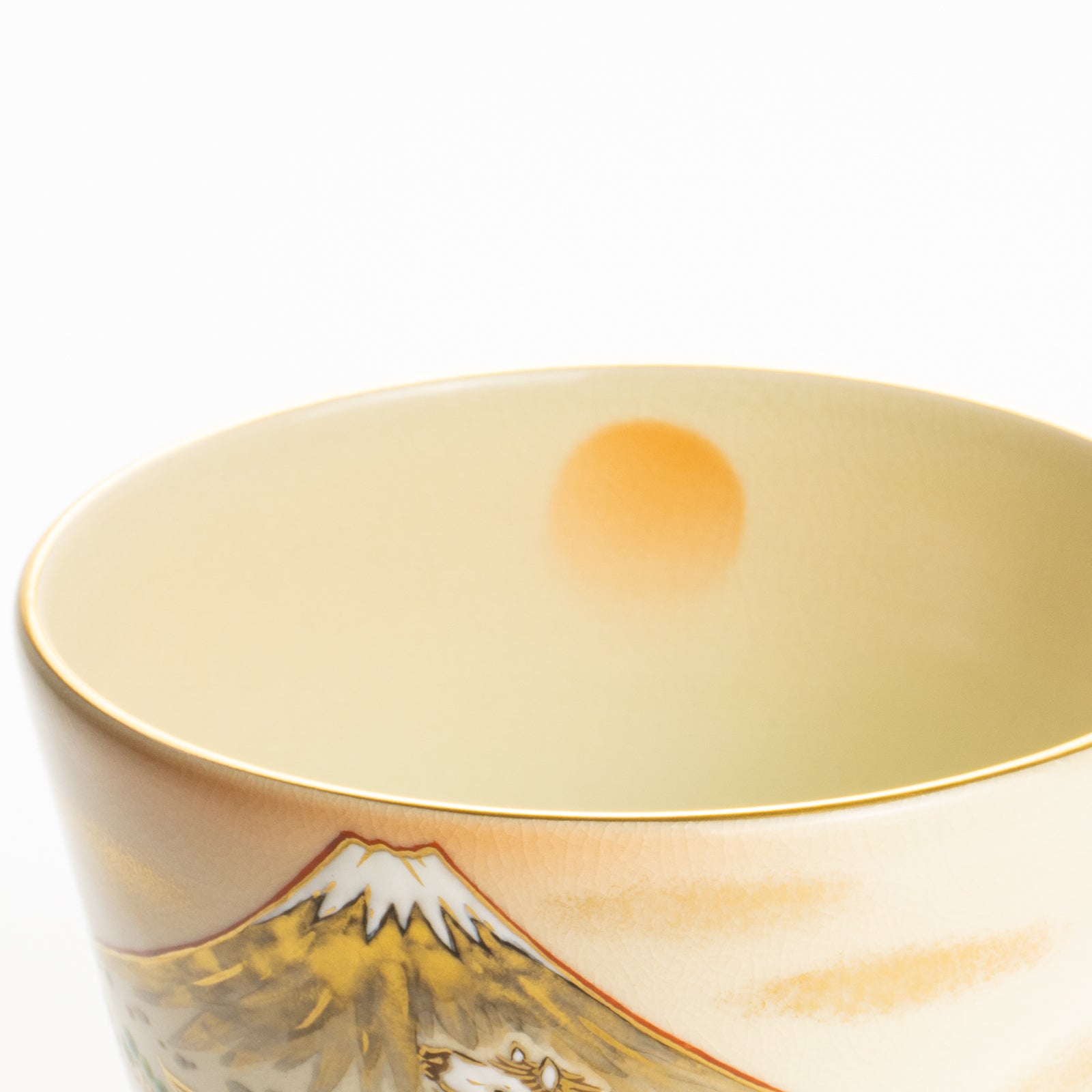 抹茶碗　旭に駿馬と富士　陶楽 KOTOPOTTER