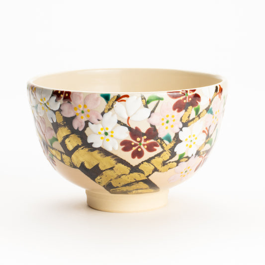抹茶碗　色絵桜　花光山窯 KOTOPOTTER