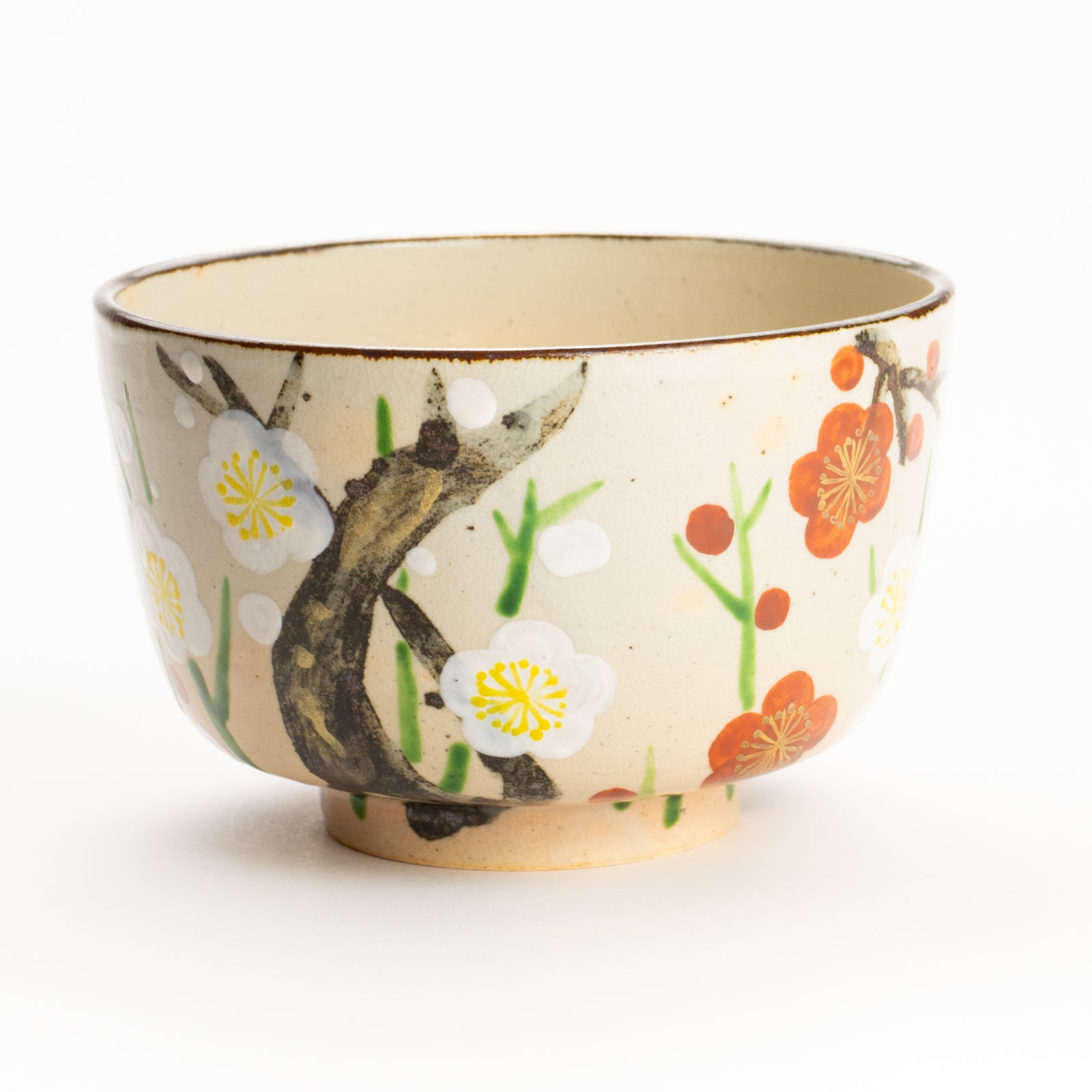 抹茶碗　乾山紅白梅　花光山窯 KOTOPOTTER