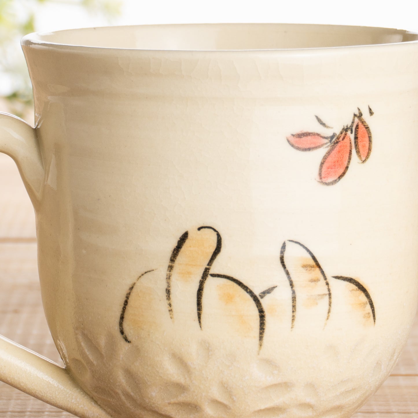 マグカップ　仲良し猫G　工房咲楽 - Handcrafted Japanese pottery from Kyoto - Kyo ware / Kiyomizu ware.