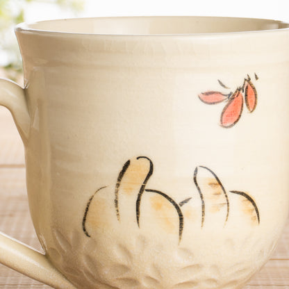 マグカップ　仲良し猫G　工房咲楽 - Handcrafted Japanese pottery from Kyoto - Kyo ware / Kiyomizu ware.