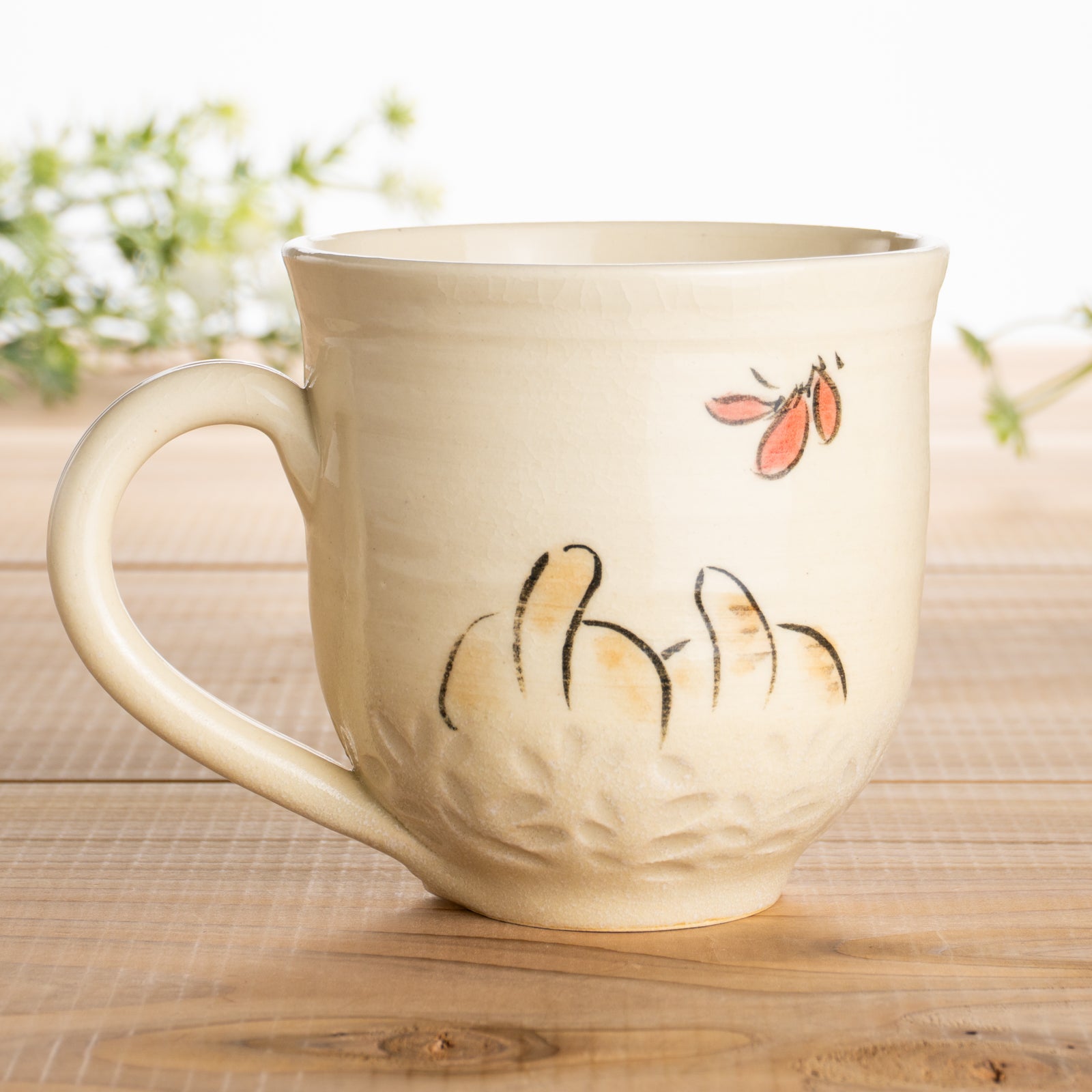 マグカップ　仲良し猫G　工房咲楽 - Handcrafted Japanese pottery from Kyoto - Kyo ware / Kiyomizu ware.