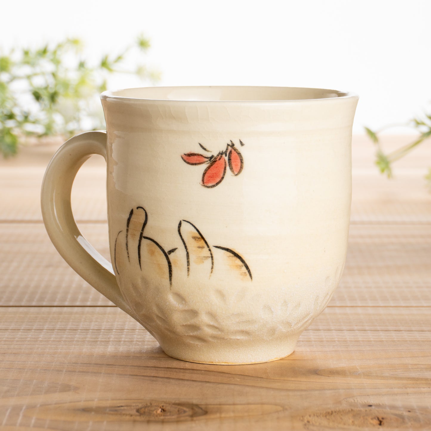 マグカップ　仲良し猫G　工房咲楽 - Handcrafted Japanese pottery from Kyoto - Kyo ware / Kiyomizu ware.