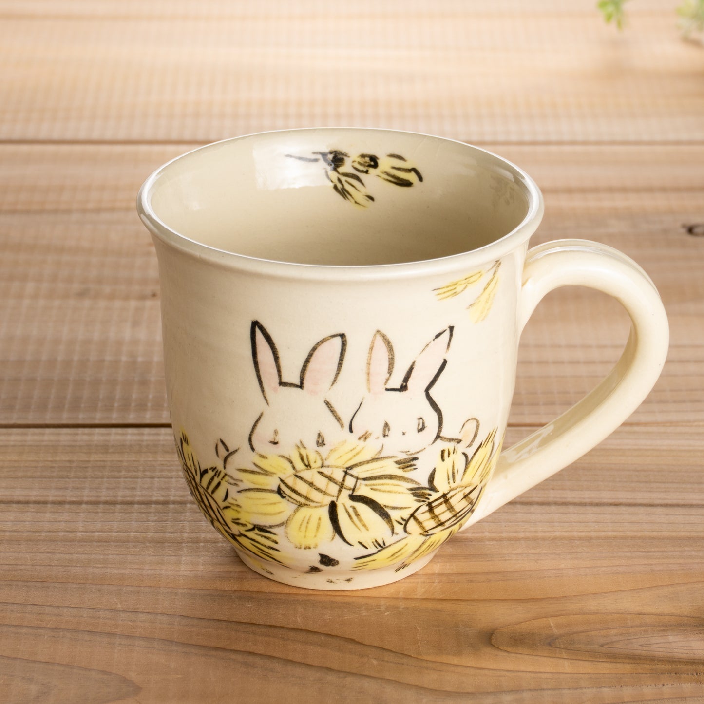 マグカップ　仲良しウサギH　工房咲楽 - Handcrafted Japanese pottery from Kyoto - Kyo ware / Kiyomizu ware.