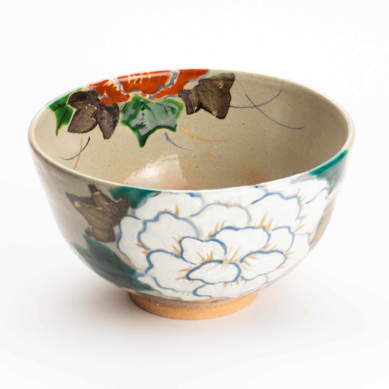 抹茶碗　乾山牡丹　花光山窯 KOTOPOTTER