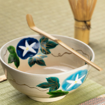 抹茶碗(合)　色絵朝顔　花光山窯 KOTOPOTTER