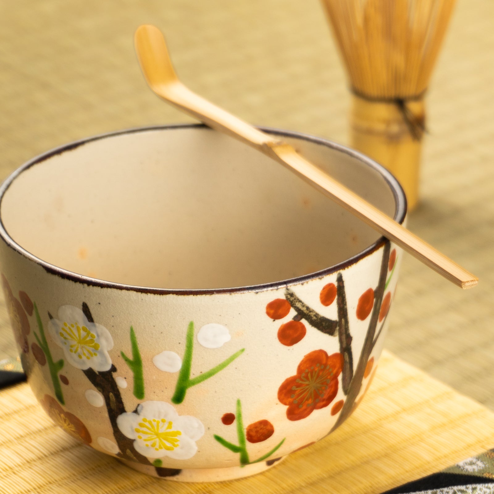 抹茶碗　乾山紅白梅　花光山窯 KOTOPOTTER