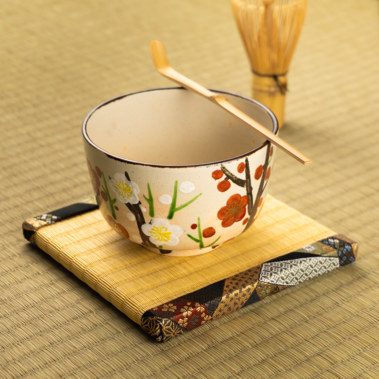 抹茶碗　乾山紅白梅　花光山窯 KOTOPOTTER