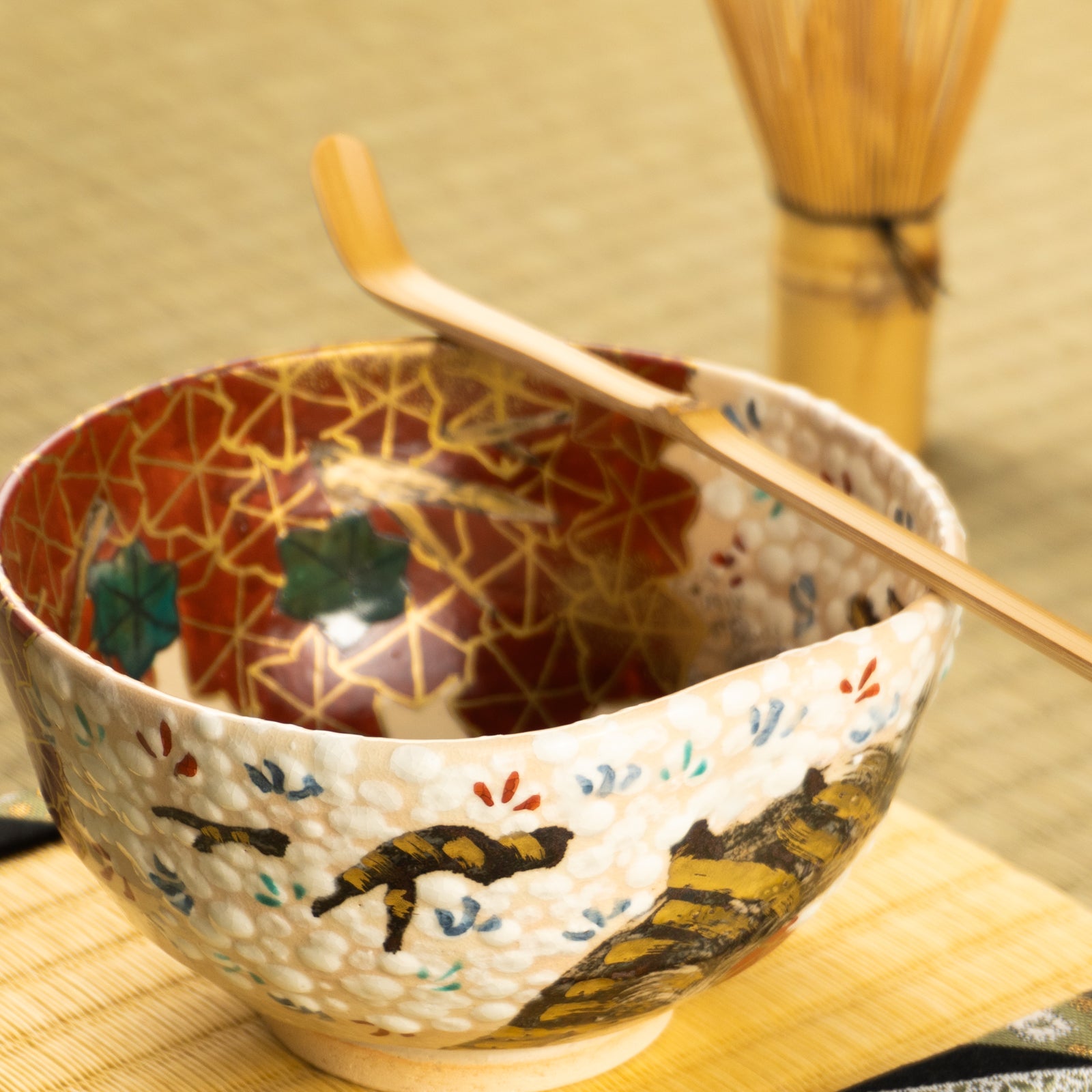 抹茶碗　満開桜と錦秋　花光山窯 KOTOPOTTER