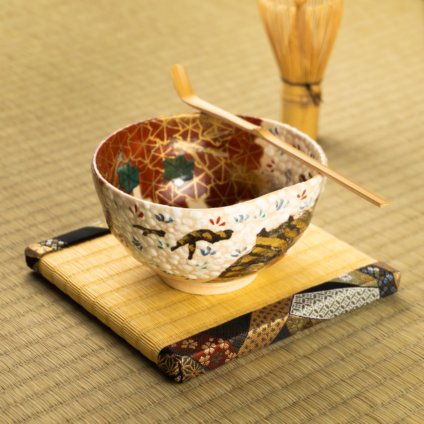 抹茶碗　満開桜と錦秋　花光山窯 KOTOPOTTER