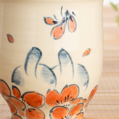 湯呑(小)　仲良し犬J　工房咲楽 - Handcrafted Japanese pottery from Kyoto - Kyo ware / Kiyomizu ware.