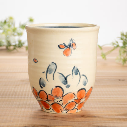 湯呑(大)　仲良し犬G　工房咲楽 - Handcrafted Japanese pottery from Kyoto - Kyo ware / Kiyomizu ware.