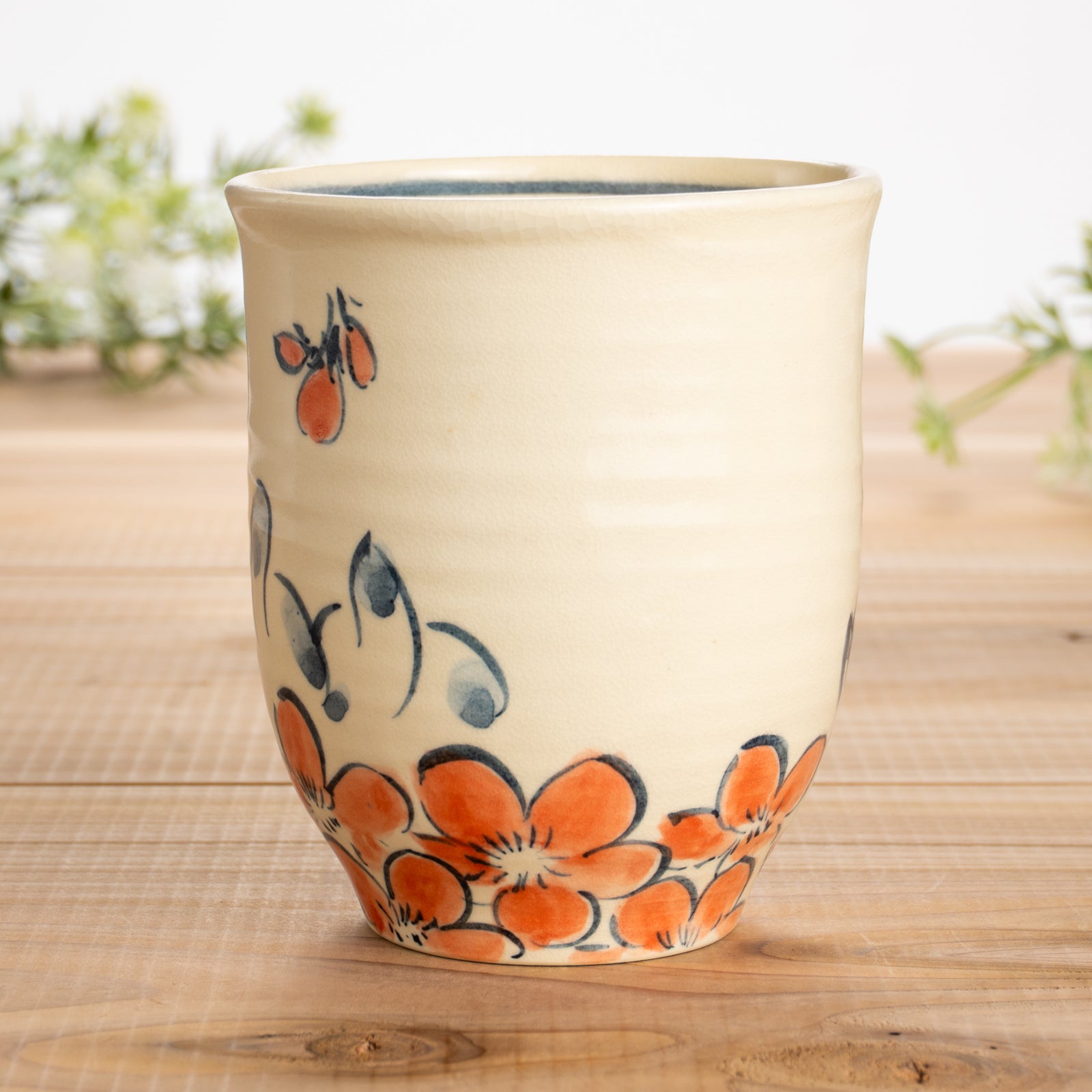 湯呑(大)　仲良し犬G　工房咲楽 - Handcrafted Japanese pottery from Kyoto - Kyo ware / Kiyomizu ware.