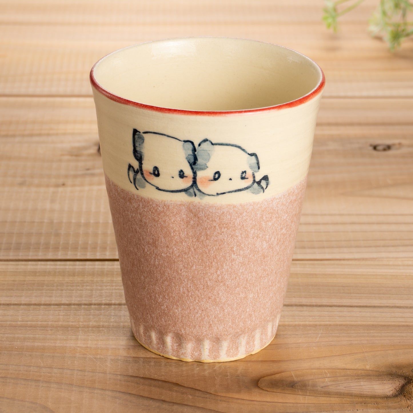 タンブラー　仲良し犬A　工房咲楽 - Handcrafted Japanese pottery from Kyoto - Kyo ware / Kiyomizu ware.