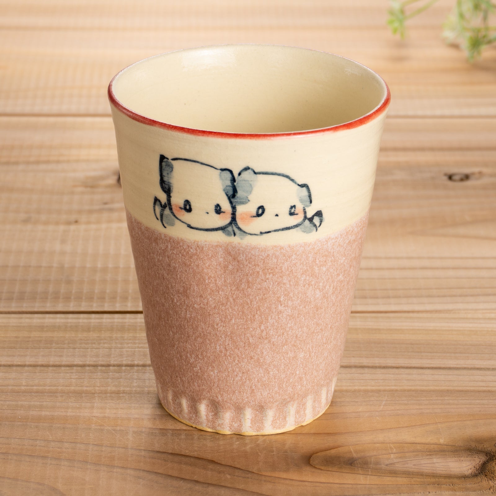 タンブラー　仲良し犬A　工房咲楽 - Handcrafted Japanese pottery from Kyoto - Kyo ware / Kiyomizu ware.