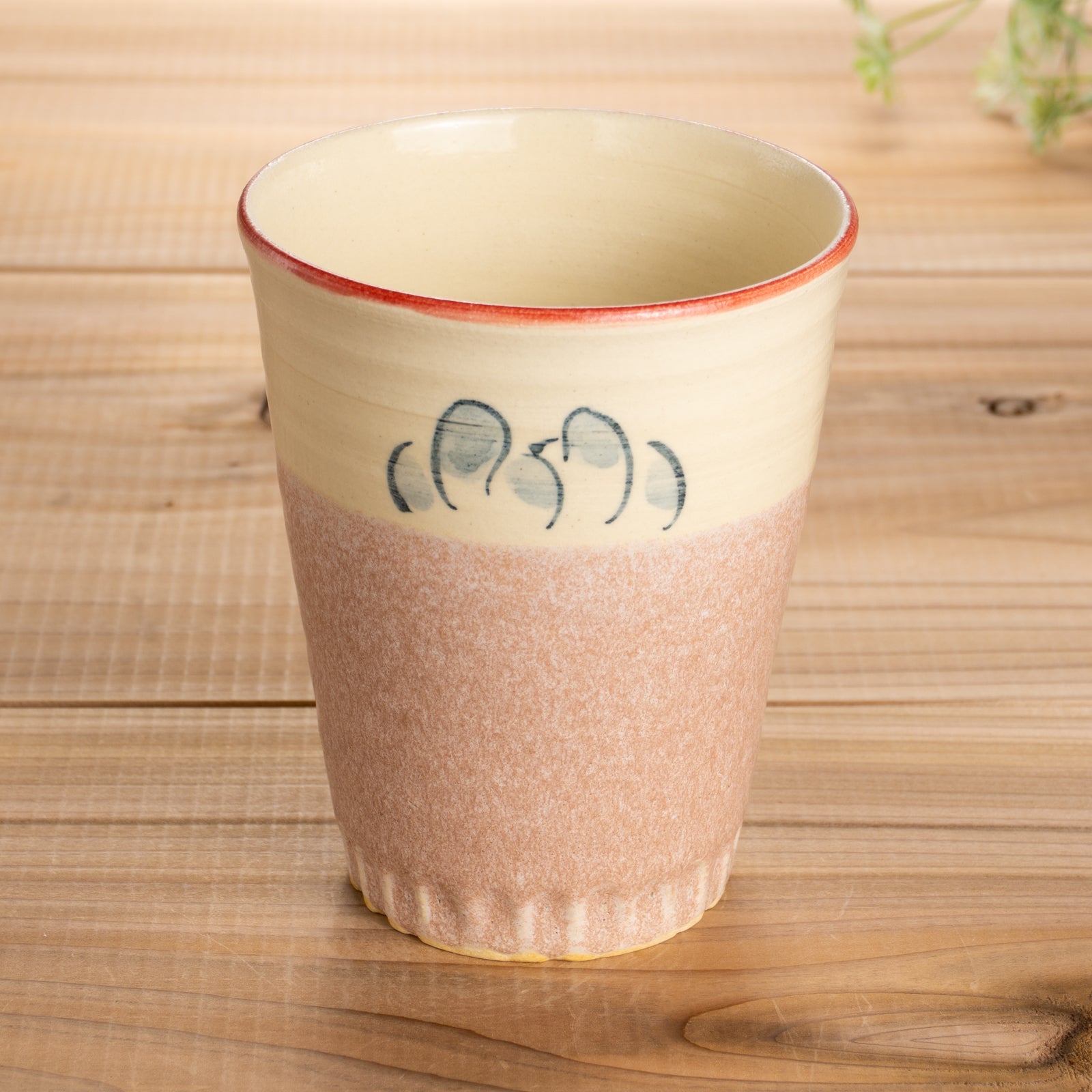 タンブラー　仲良し犬A　工房咲楽 - Handcrafted Japanese pottery from Kyoto - Kyo ware / Kiyomizu ware.