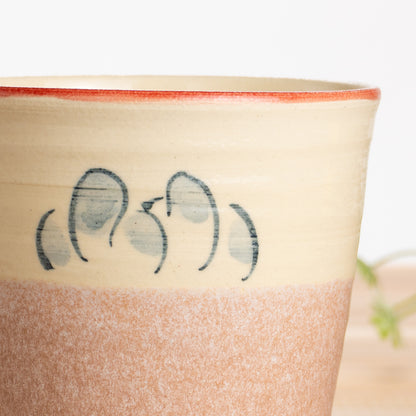 タンブラー　仲良し犬A　工房咲楽 - Handcrafted Japanese pottery from Kyoto - Kyo ware / Kiyomizu ware.